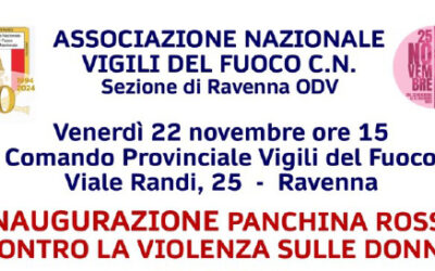 Sezione di RAVENNA – inaugurazione panchina rossa, contro la violenza sulle donne – 22-11-2024